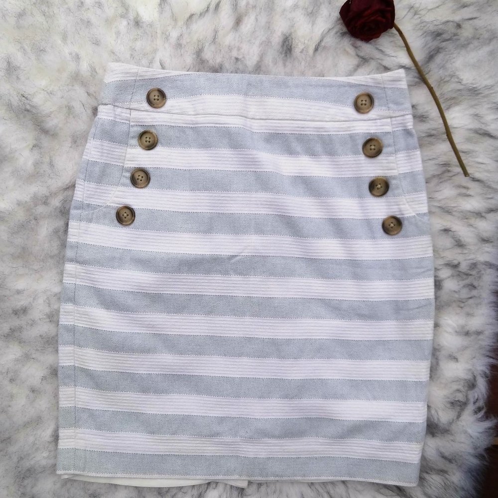 💙 LOFT factory Cotton Stripped Skirt 2